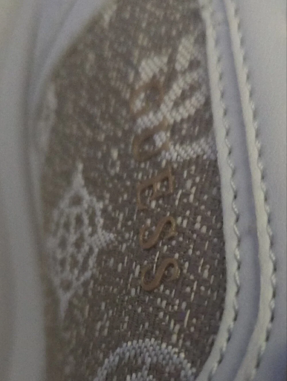 Guess White and Beige Platform Sneakers, Size 9 Women